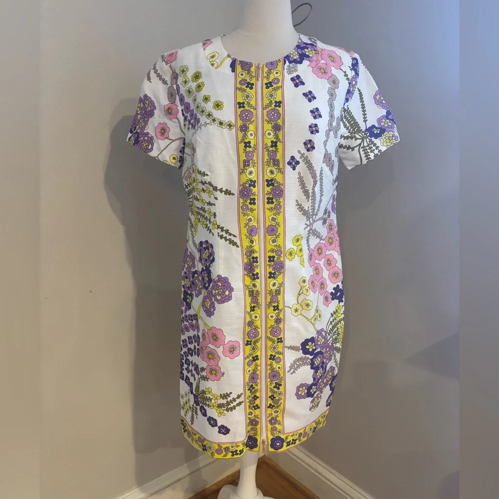 Trina Turk Arboretum Crescent Drive Ottoman mini shift dress 10 - Picture 2 of 8